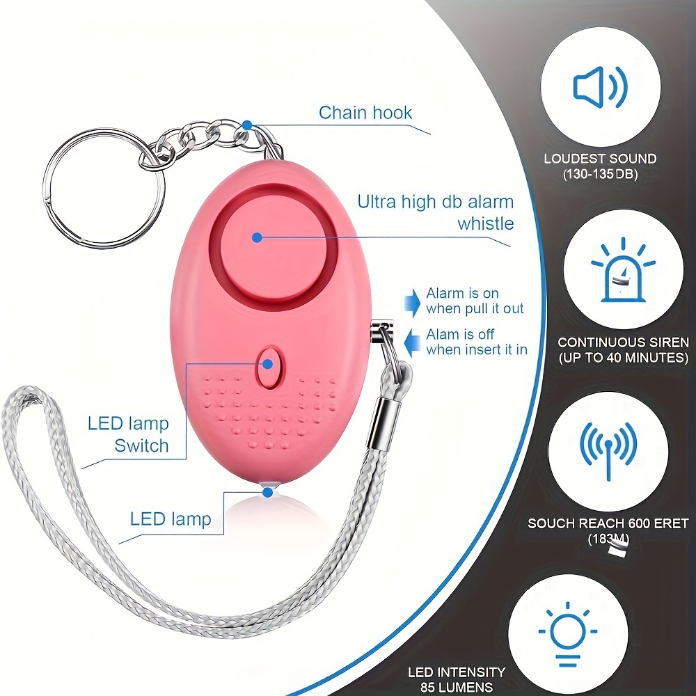 إنذار أمان شخصي 130 ديسيبل مع  - مراجعة Personal Alarm Keychain وسعره