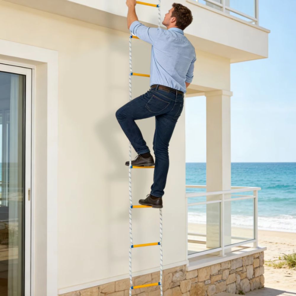 سلم حبل معزول مانع للانزلاق لل - مراجعة Fire Escape Ladder وسعره