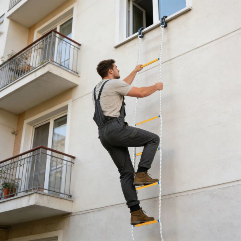 سلم حبل معزول مانع للانزلاق لل - مراجعة Fire Escape Ladder وسعره